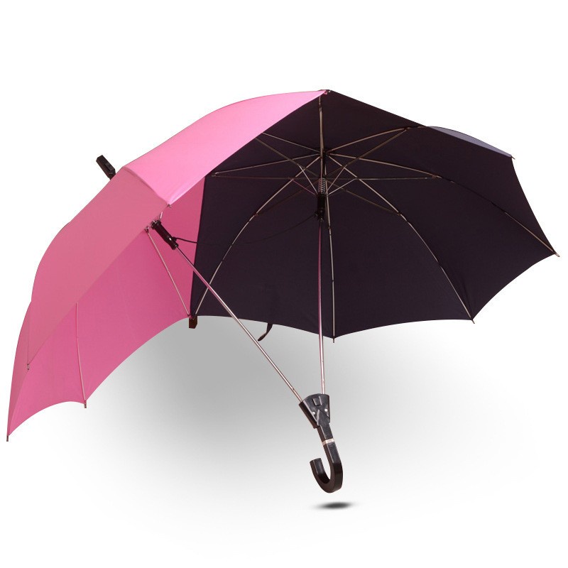 Зонт Ruges Двойной зонт «Романтика», черный, розовый