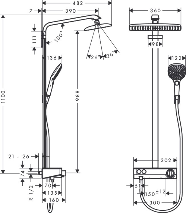 фото Душевая система Hansgrohe Raindance Select 27288400