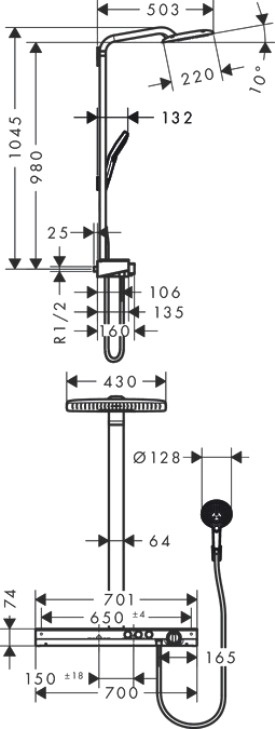 фото Душевая система Hansgrohe RAINMAKER 27168400