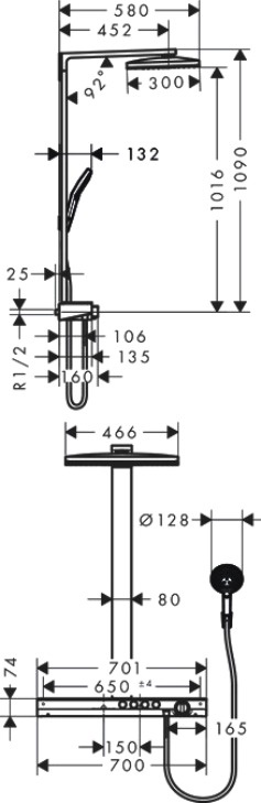 фото Душевая система Hansgrohe Rainmaker Select 460 3jet, 27106400