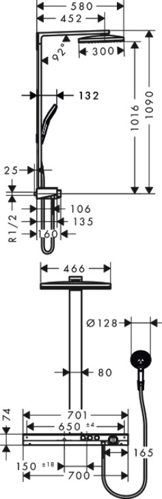 фото Душевая система Hansgrohe Rainmaker Select 460 2jet, 27109400