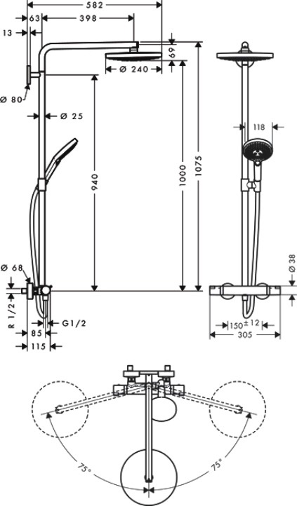 фото Душевая система Hansgrohe Raindance Select 27129000