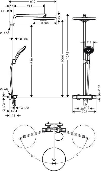 фото Душевая система Hansgrohe Raindance Select 27133000