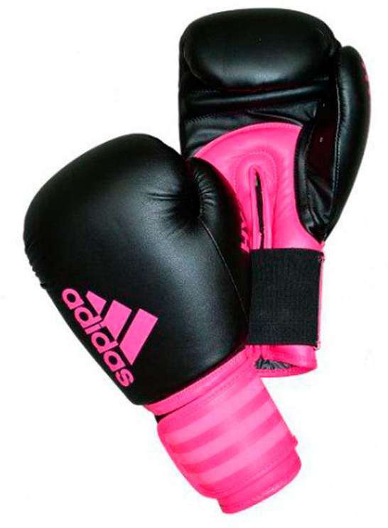 Перчатки боксерские Adidas adiHDF100, черный, розовый, вес 8 унций