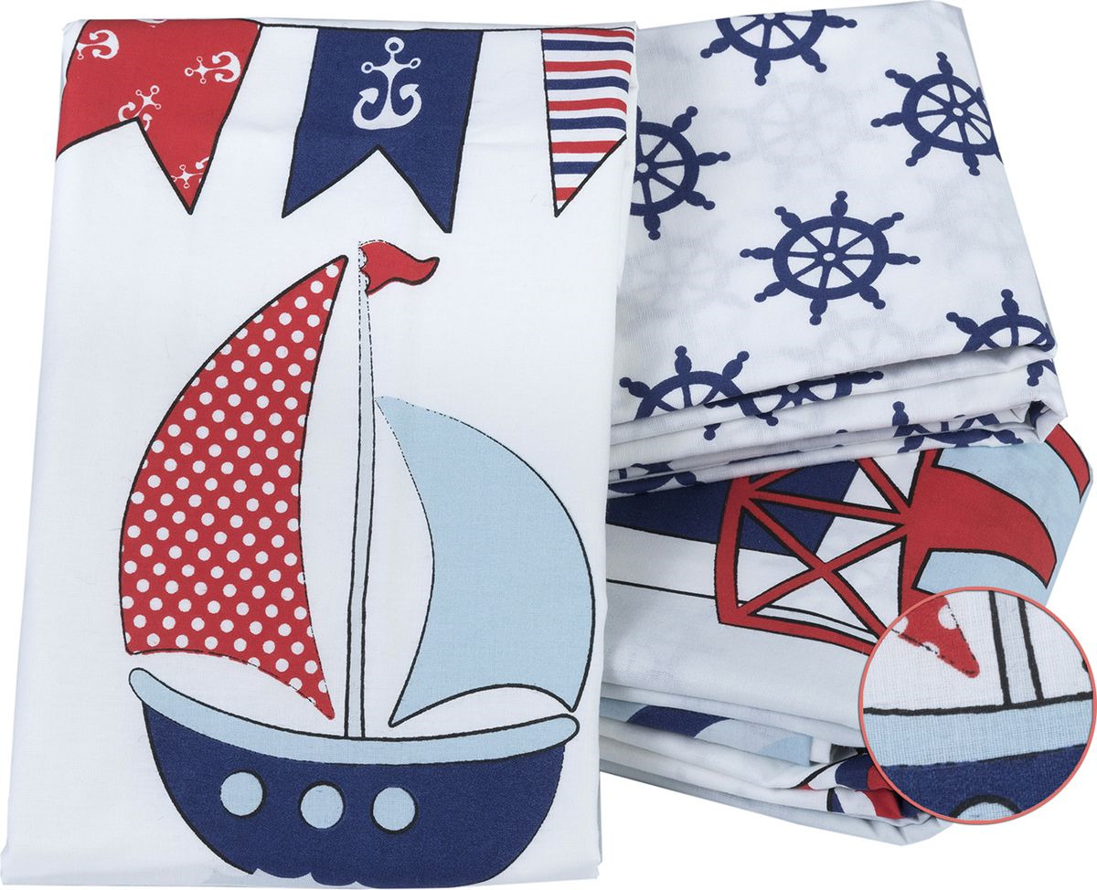 фото Комплект постельного белья Hobby Home Collection Baby Sailor, цвет: синий. 1501002157