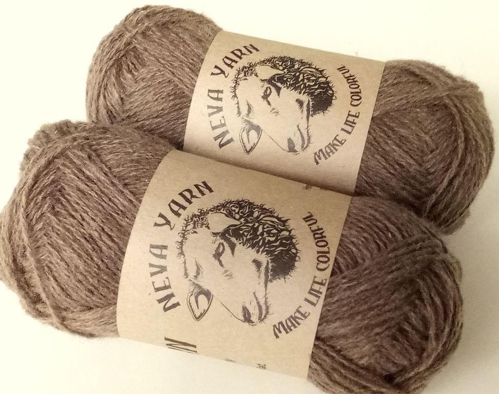 Пряжа для ручного вязания Neva Yarn 2017A, коричневый, 2Х50 грамм, 100% овечья шерсть Пряжа для ручного вязания Neva Yarn 2017A, коричневый, 2Х50 грамм, 100% овечья шерсть