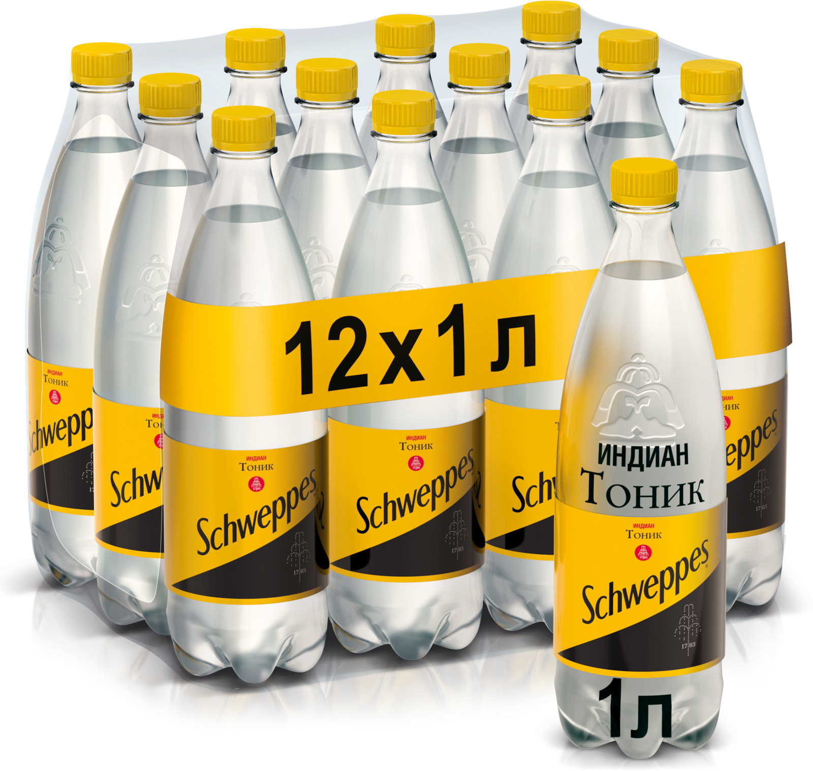 фото Schweppes Индиан Тоник напиток сильногазированный 12 штук по 1 л