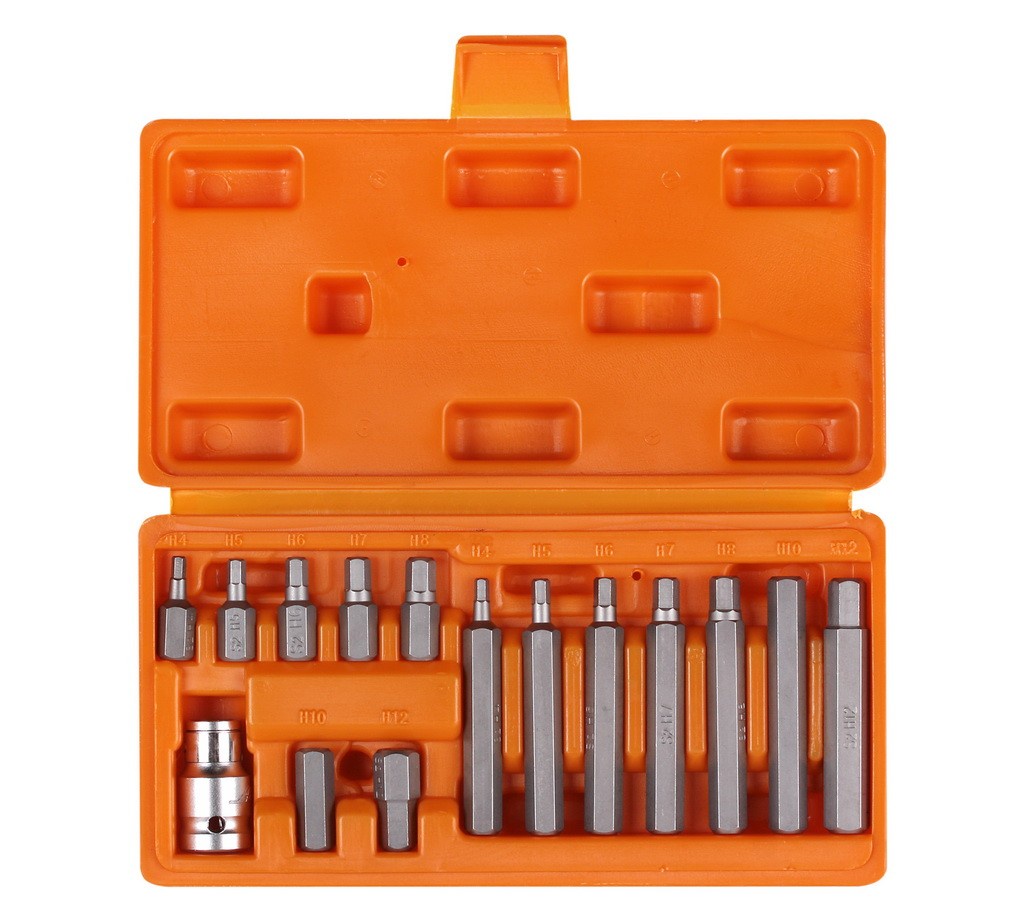 Набор бит вставок шестигранных 3/8" 30мм и 75мм с держателем бит 1/2 ...
