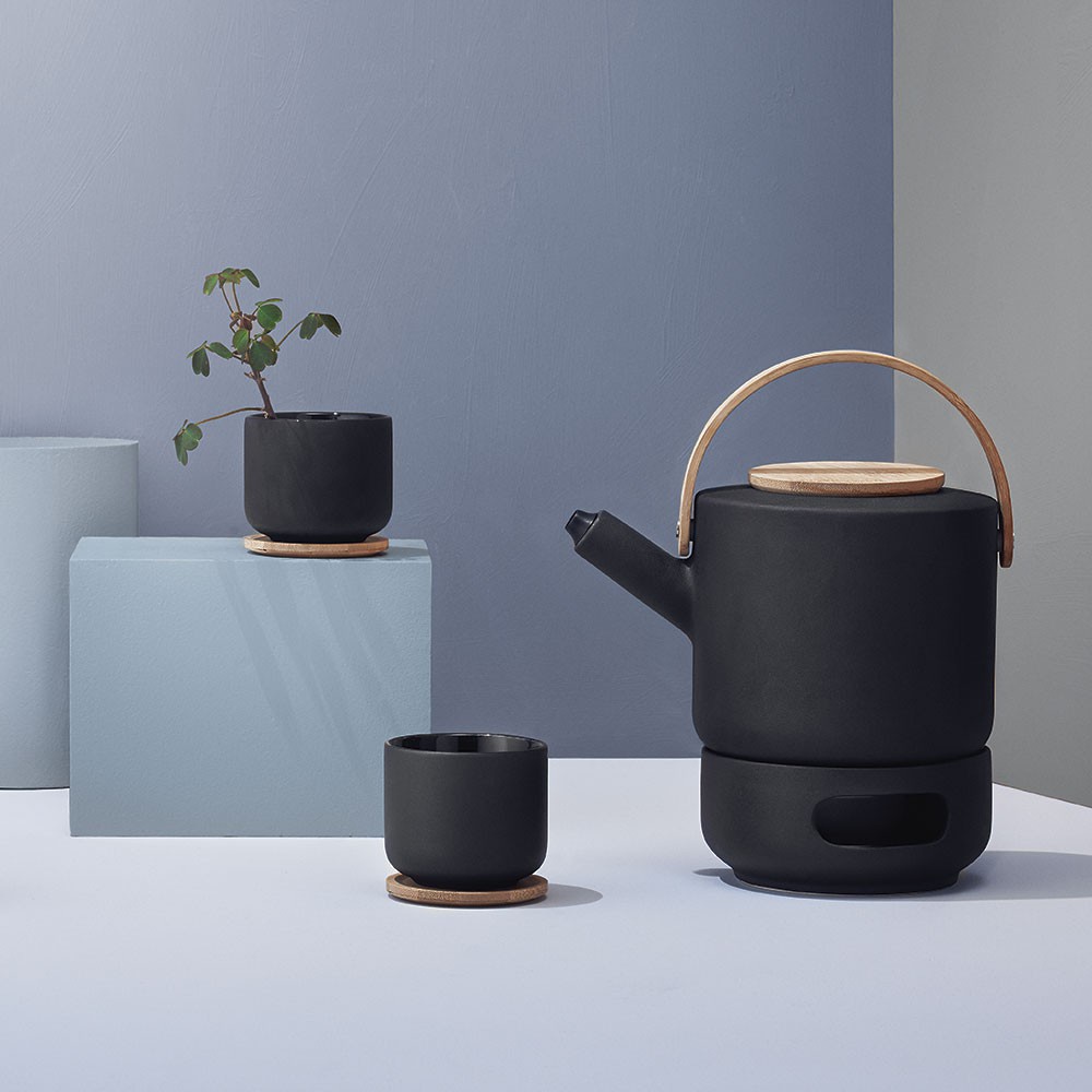 фото Чайная чаша Stelton Theo с подставкой-крышкой, x-632, черный, 200 мл