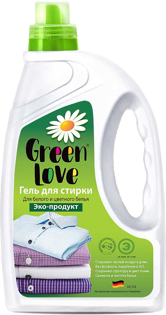 фото Средство для стирки Green Love гелеобразное, 17620, 1,35 л