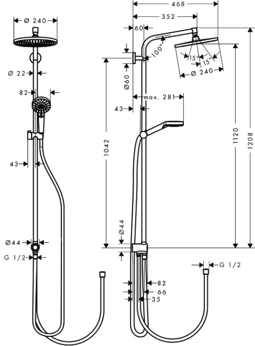 фото Душевой комплект Hansgrohe Crometta