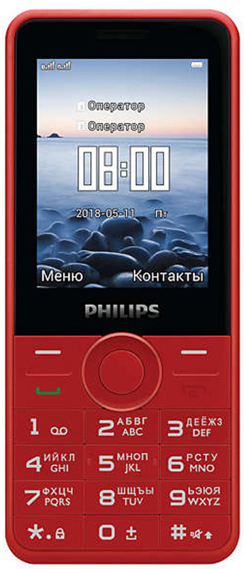 фото Мобильный телефон Philips E168 Xenium, красный