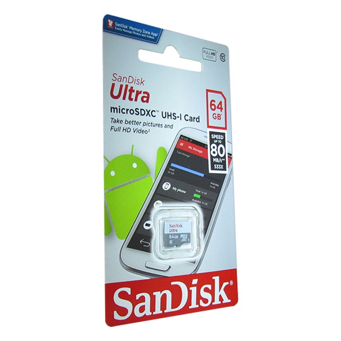 фото Карта памяти SanDisk Ultra 64GB UHS-I U1, SDSQUNS-O64G-GN3MN