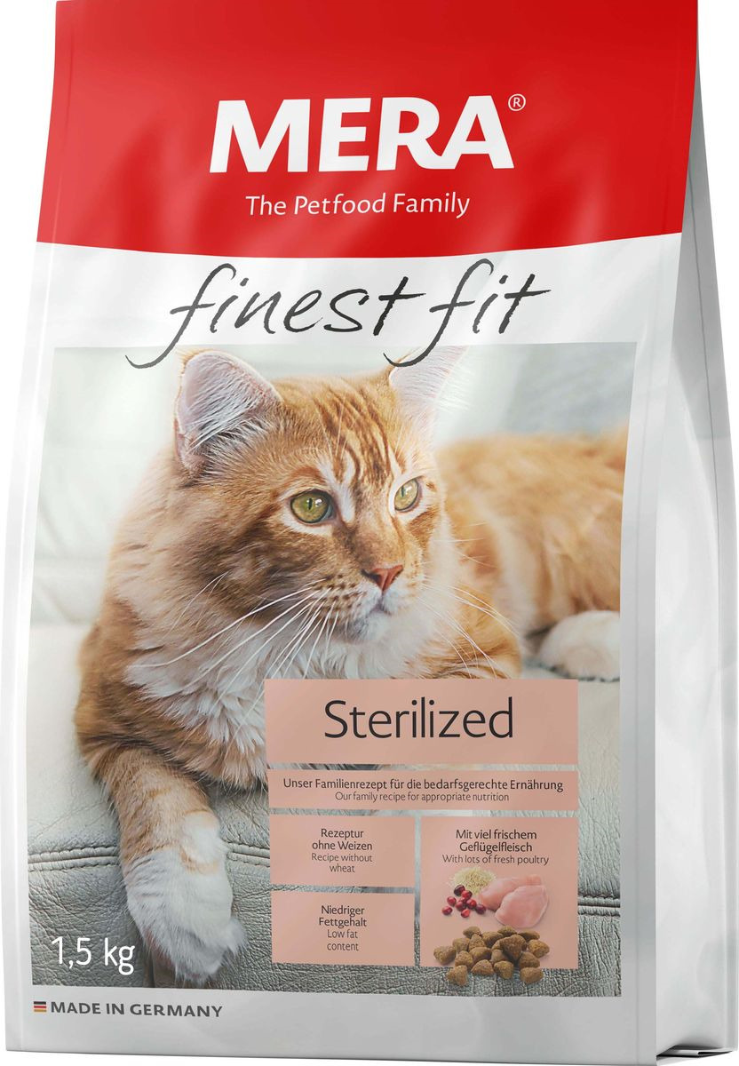 фото Сухой корм Mera Finest Fit Sterilized, для стерилизованных кошек, 1,5 кг