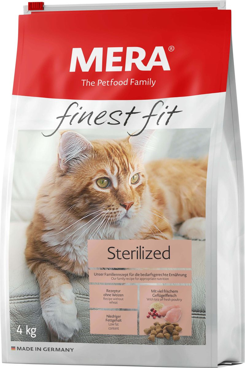 фото Сухой корм Mera Finest Fit Sterilized, для стерилизованных кошек, 4 кг