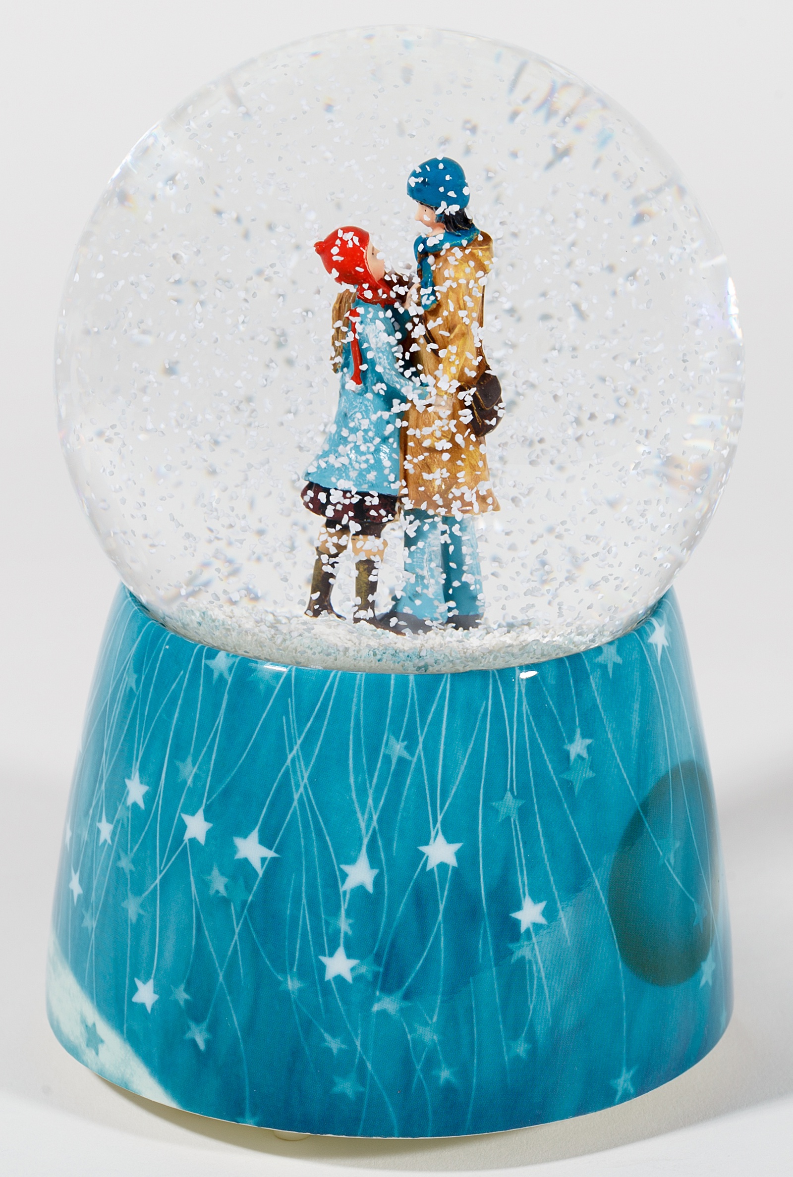 фото Стеклянный шар со снегом Glassglobe "Ты и Я", CNJM005, белый, голубой
