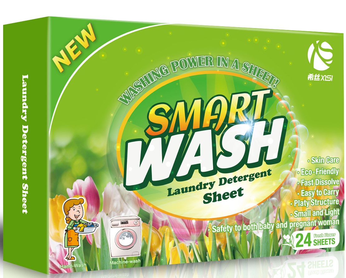 фото Стиральный порошок в салфетках Smart for Wash, аромат "Свежий цветок", 24 стирки