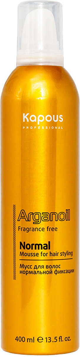 Мусс для укладки волос Kapous Professional Arganoil Fragrance Free, нормальной фиксации, с маслом арганы, 400 мл Мусс для укладки волос Kapous Professional Arganoil Fragrance Free, нормальной фиксации, с маслом арганы, 400 мл