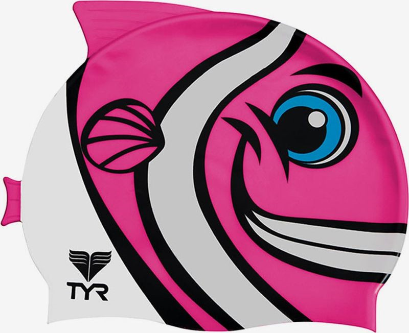 Шапочка для плавания детская TYR Charactyrs Happy Fish Cap, LCSHFISH, розовый