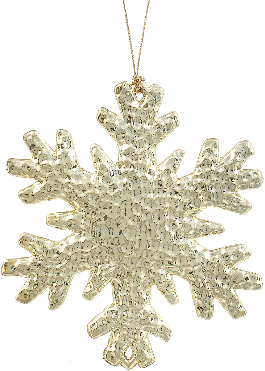 фото Новогоднее подвесное елочное украшение Magic Time "Снежинка фактурная в золоте", 9,5 x 10,5 x 0,05 см