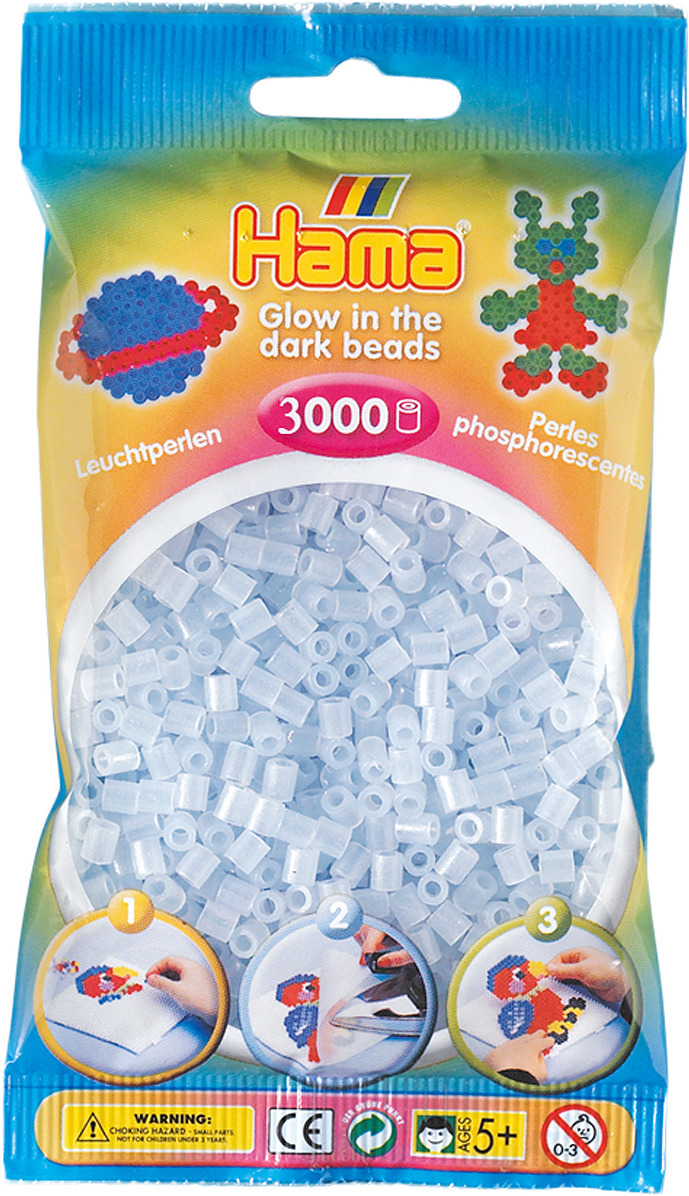 Бусинки для мозаики Hama светящиеся в темноте, 201-57, 3000 шт