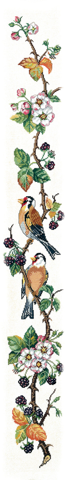 Птичка в шиповнике. Снегири на ежевике вышивка крестом схема. Ветка ежевики. Воробьи в кустах. Овен снегири на ежевике.