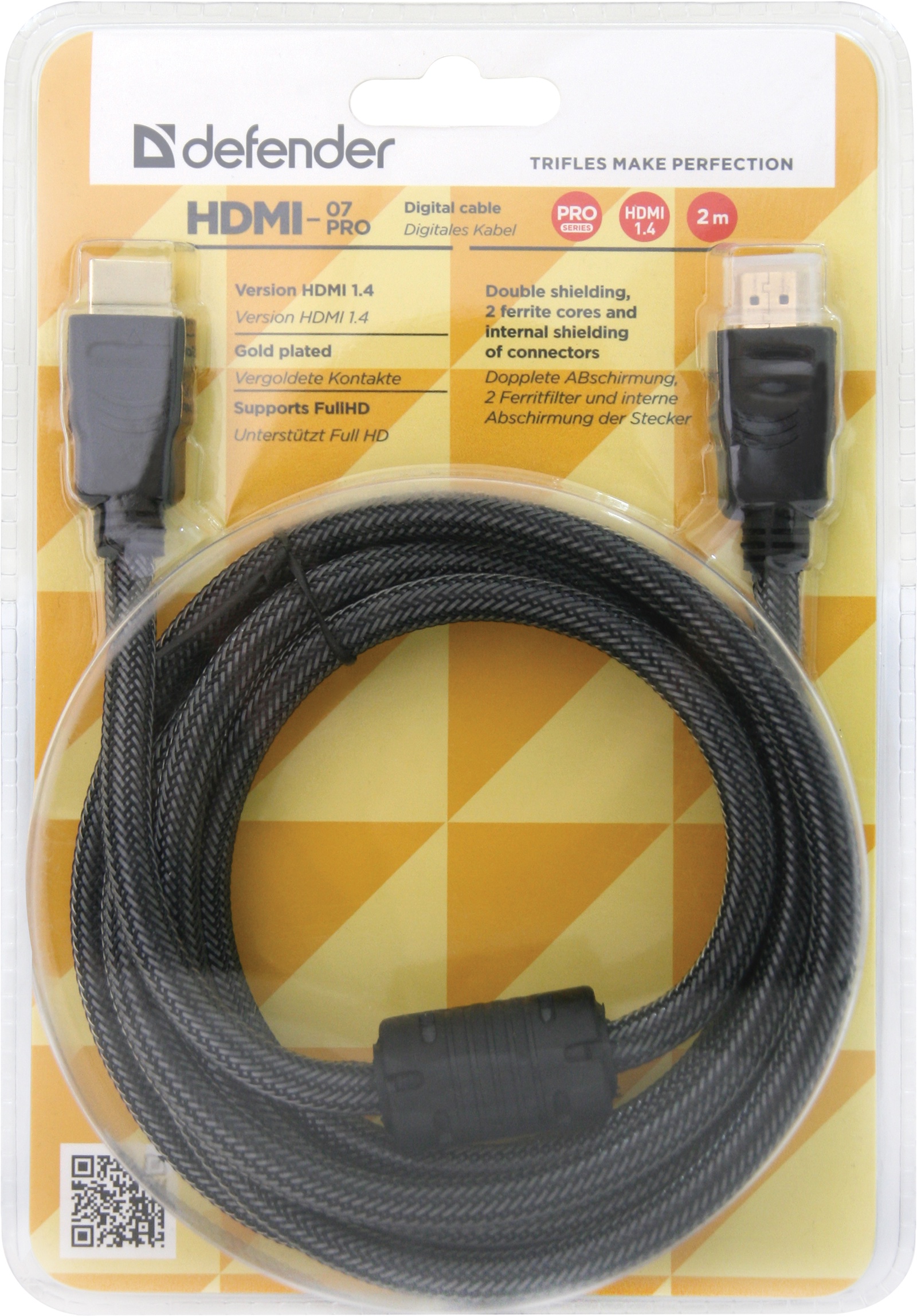 фото Цифровой кабель Defender HDMI-07PRO HDMI M-M ver 1.4, 2.0 м