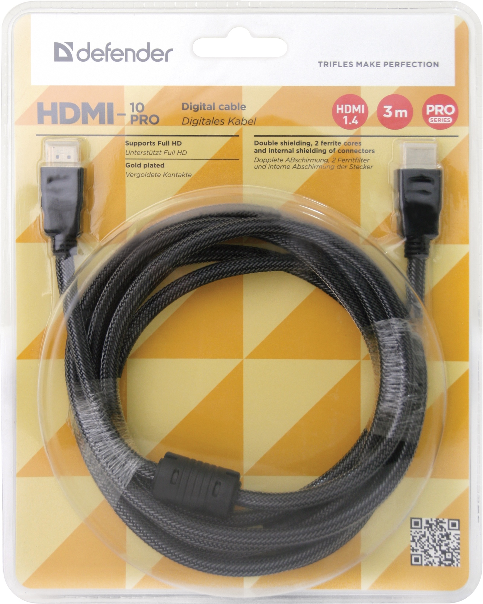 фото Цифровой кабель Defender HDMI-10PRO HDMI M-M ver 1.4, 3 м