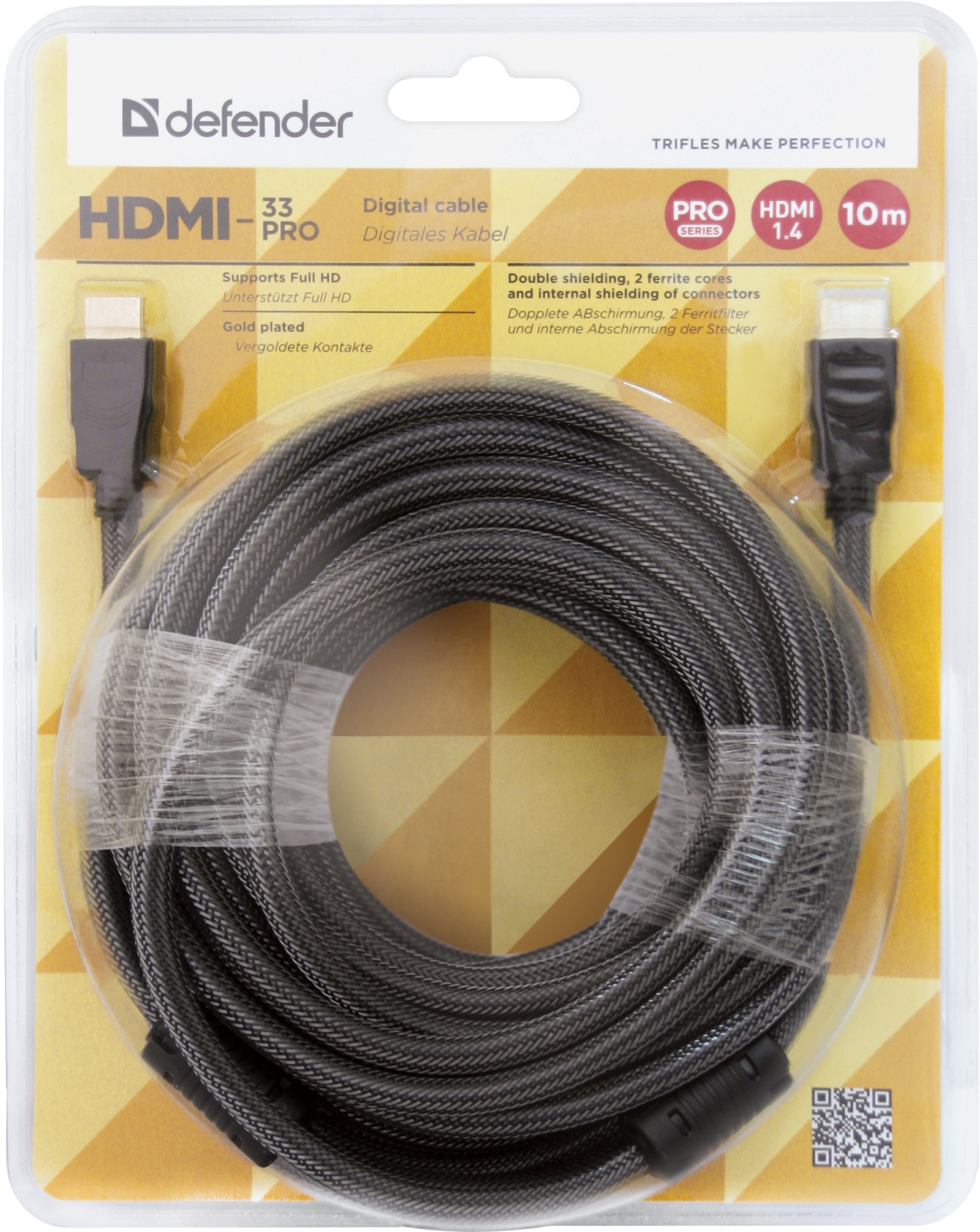 фото Цифровой кабель Defender HDMI-33PRO HDMI M-M ver 1.4, 10 м