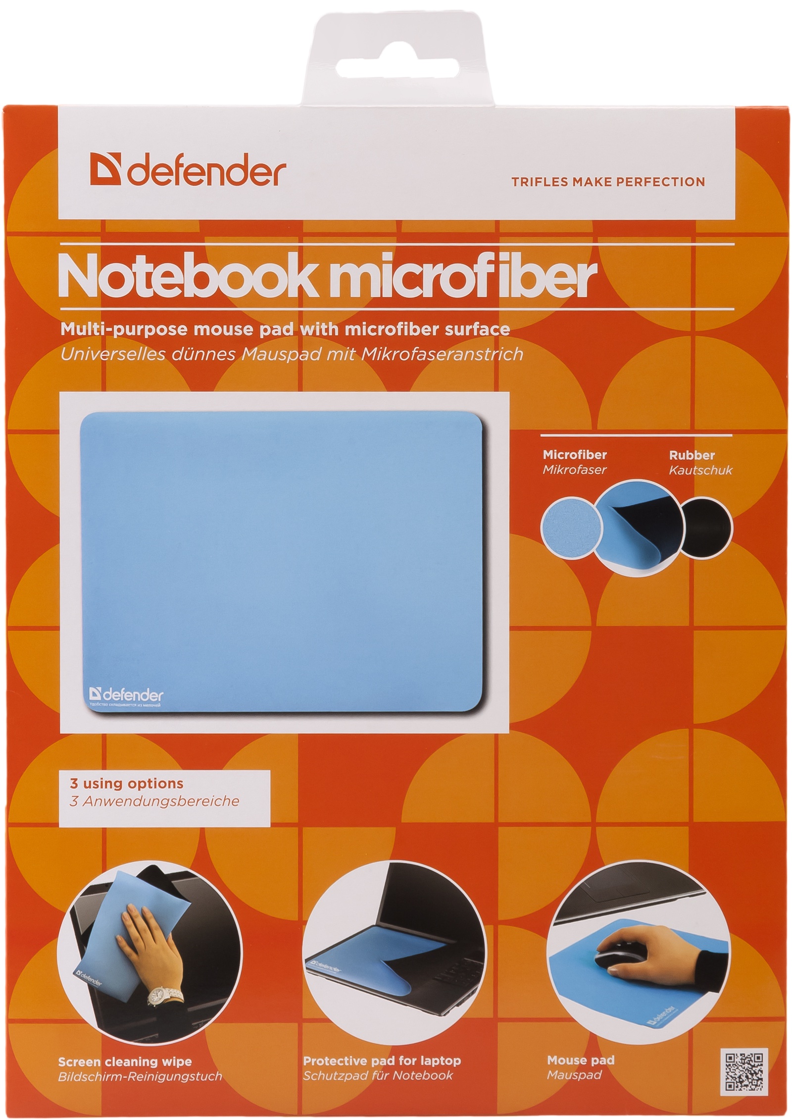 фото Коврик для компьютерной мыши Defender Notebook Microfiber, 50709, 30х22.5 см