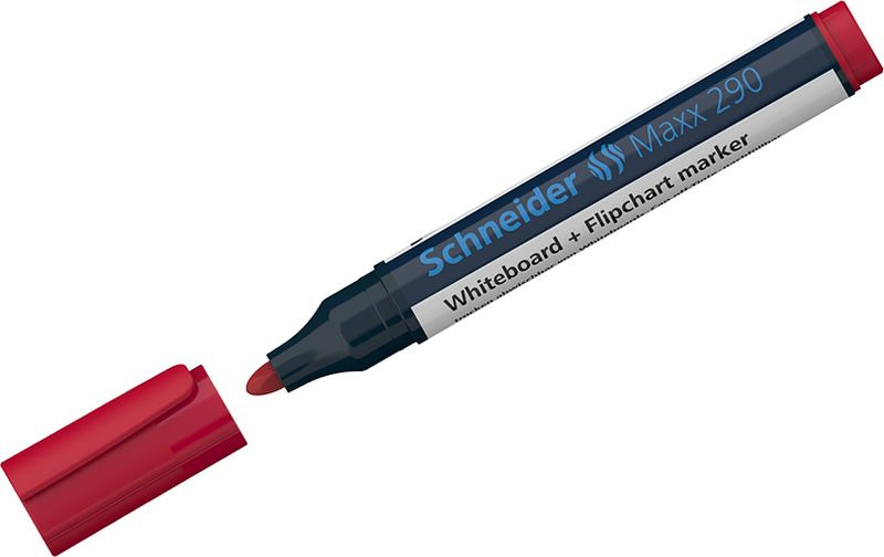 Маркер для белых досок и флипчартов Schneider Maxx 290, 3 мм, цвет: красный, 10 шт Маркер для белых досок и флипчартов Schneider Maxx 290, 3 мм, цвет: красный, 10 шт