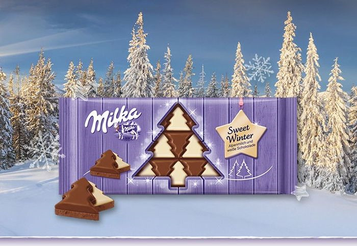 Милка в виде елочки. Милка ёлочка шоколад. Milka шоколад елочка. Милка молочный елочки 100г. Шоколад Милка в виде елочек.