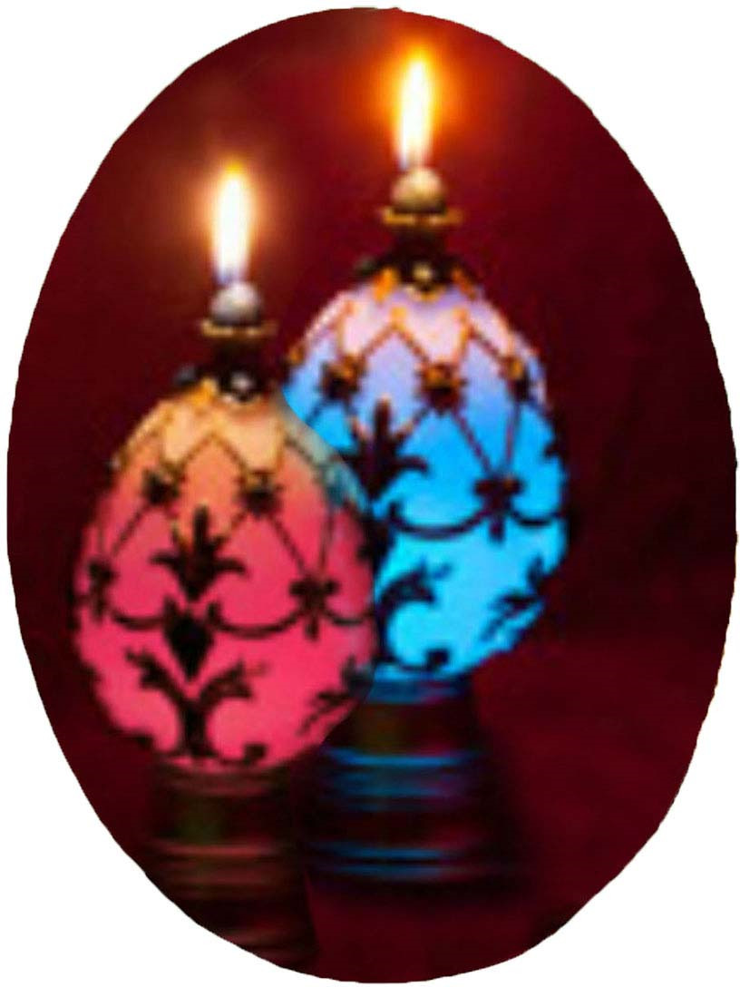 фото Свеча декоративная Мир свечей "Яйцо Фаберже", с подсветкой, хамелеон, 72-22, мультиколор, высота 6 см