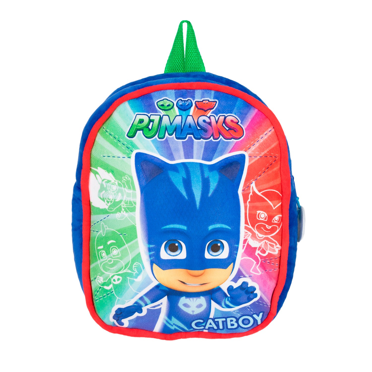 фото Рюкзак Герои в масках Рюкзачок плюшевый детский, синий, зеленый, красный Pj masks / герои в масках