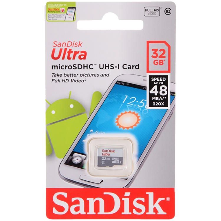 фото Карта памяти SanDisk MicroSD 32GB Class 10 Ultra UHS-I (80 Mb/s) без адаптера