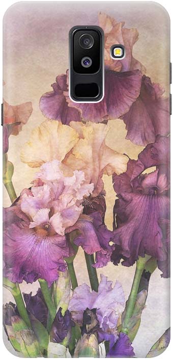 фото Чехол-накладка Gosso Cases "Фиолетовые цветы" для Samsung Galaxy A6 Plus (2018) A605G, 190309, разноцветный