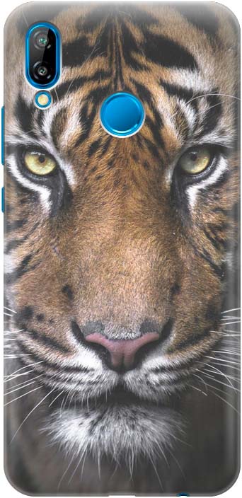 фото Чехол-накладка GOSSO CASES "Тигр" для Huawei P20 Lite, 180040, силиконовый