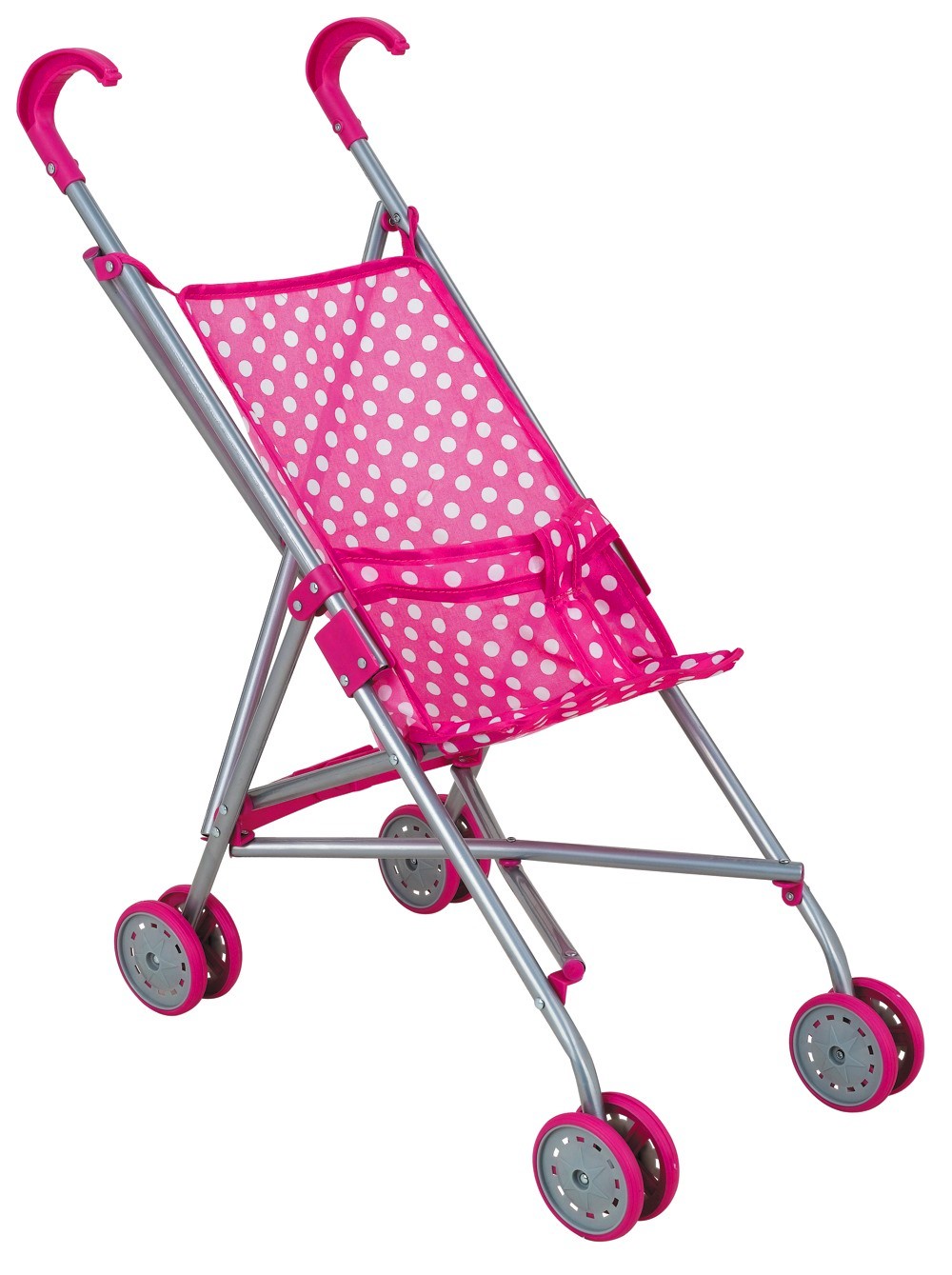 фото коляска для кукол Buggy Boom Коляска-трость для кукол 8002A Mixy (Микси) белый, темно-розовый Buggy boom (багги бум)