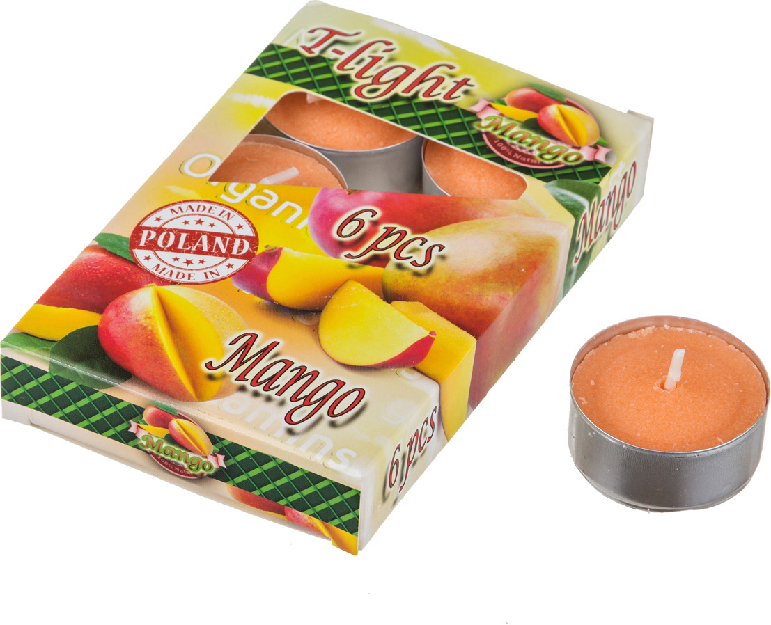 Набор свечей Lefard, 348-044, с ароматом манго, оранжевый, 5 х 5 см, 6 шт