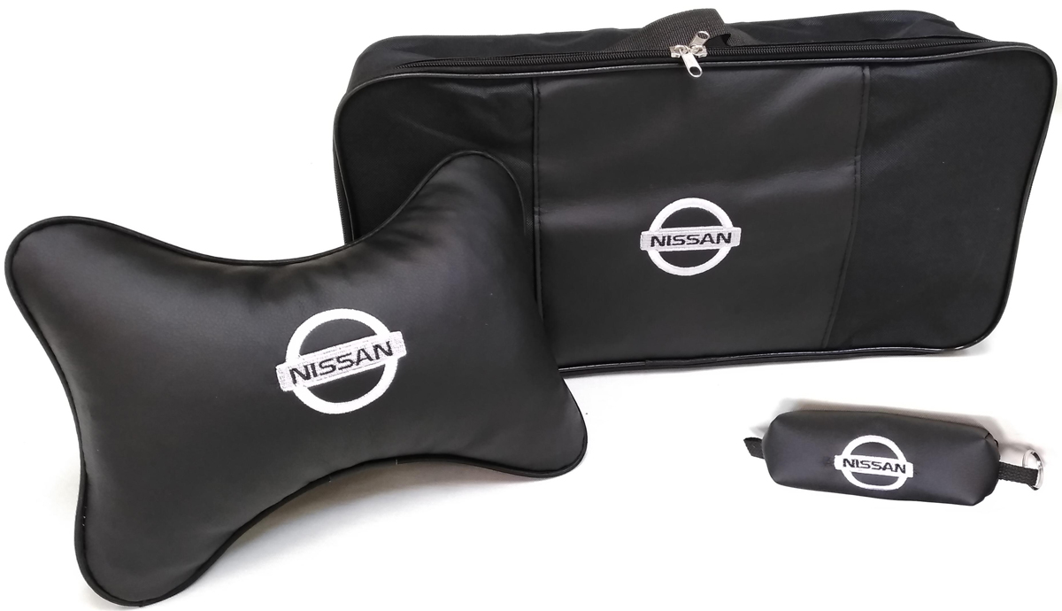 фото Подарочный набор автомобилисту Auto Premium Nissan 67834 сумка для набора ТО + ключница + подушка на подголовник