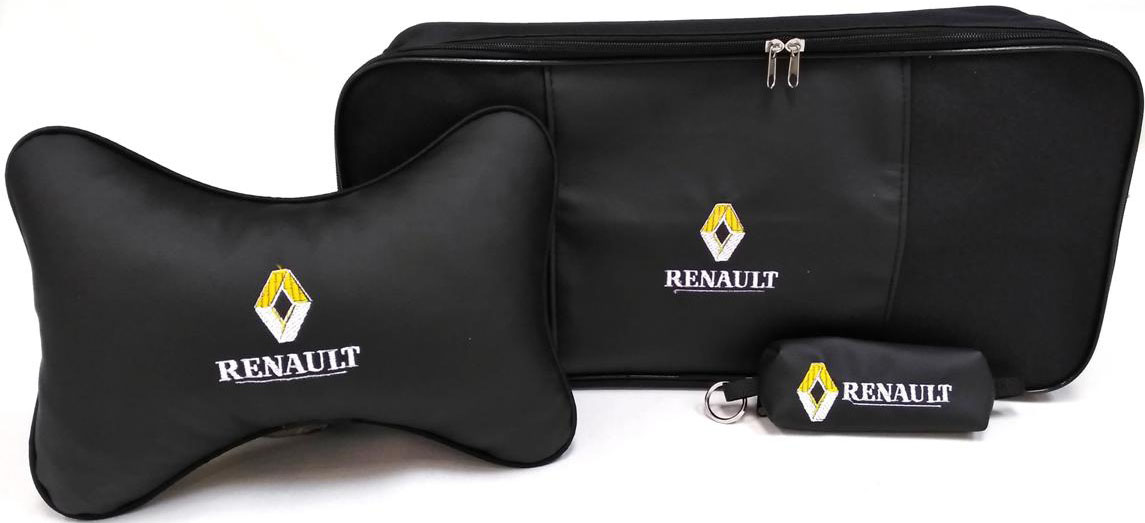фото Подарочный набор автомобилисту Auto Premium Renault 67843 сумка для набора ТО + ключница + подушка на подголовник