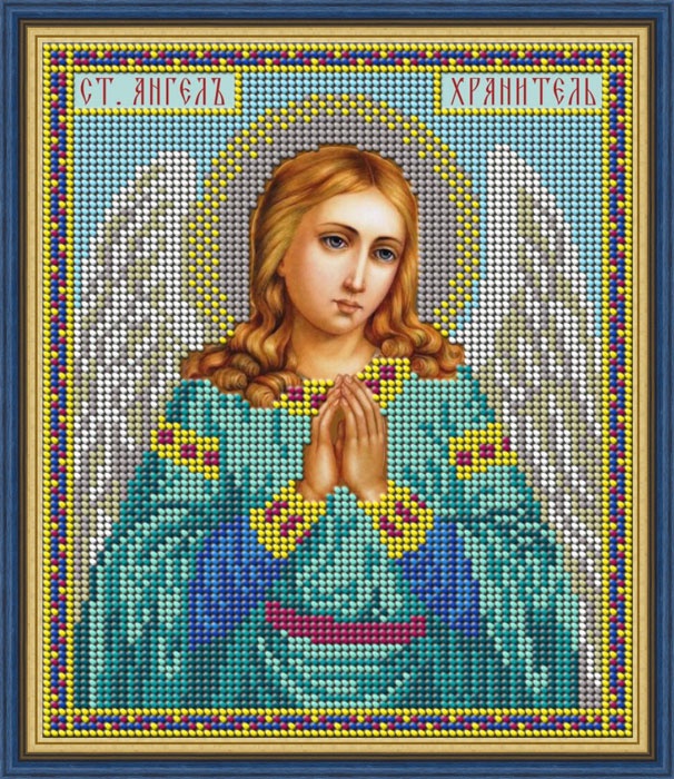Набор для вышивания Galla Collection Набор для вышивания бисером «Икона Ангел хранитель», 16х19 см, И054