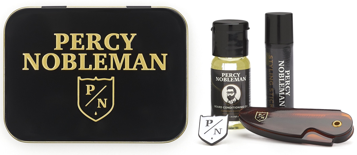 Набор для ухода за бородой и волосами Percy Nobleman Travel Tin, для путешествий