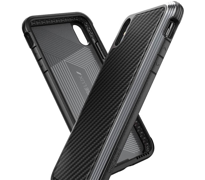 фото Чехол X-Doria Defense Lux, для iPhone Xs Max Black carbon fiber, 14911, черный