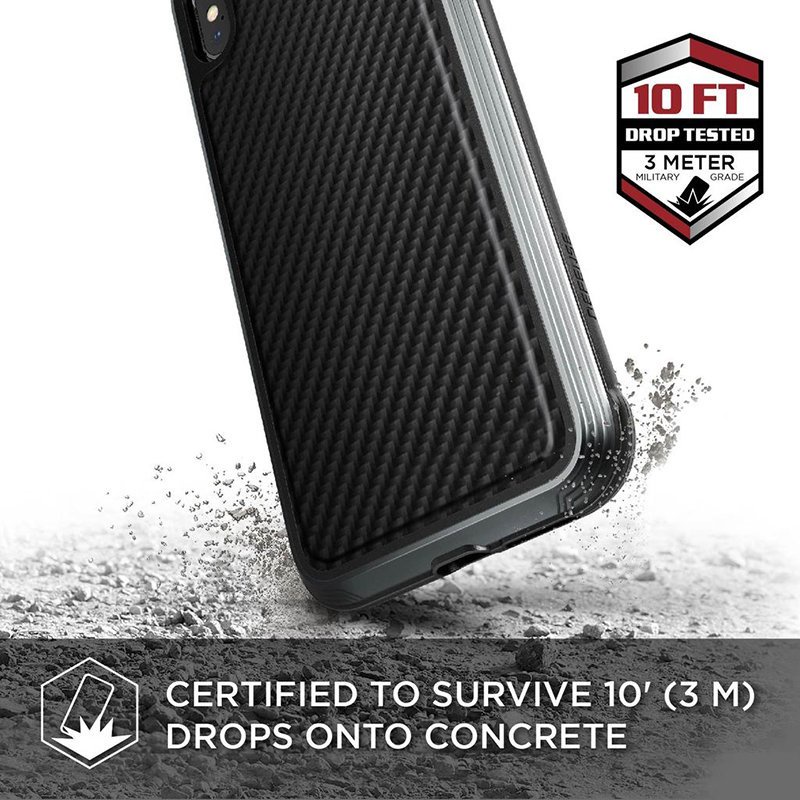 фото Чехол X-Doria Defense Lux, для iPhone Xs Max Black carbon fiber, 14911, черный