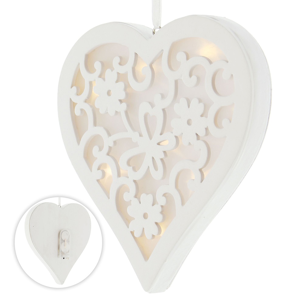 фото Подвесные украшения Хит-декор "Сердечки с узорами", 06092, со светодиодной подсветкой, 2 шт Хит - декор