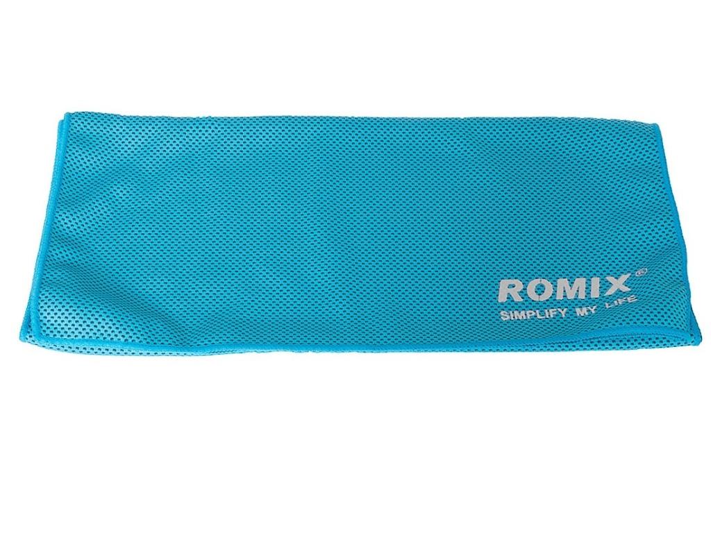 фото Полотенце спортивное Romix, охлаждающее, в пластиковой банке, синий