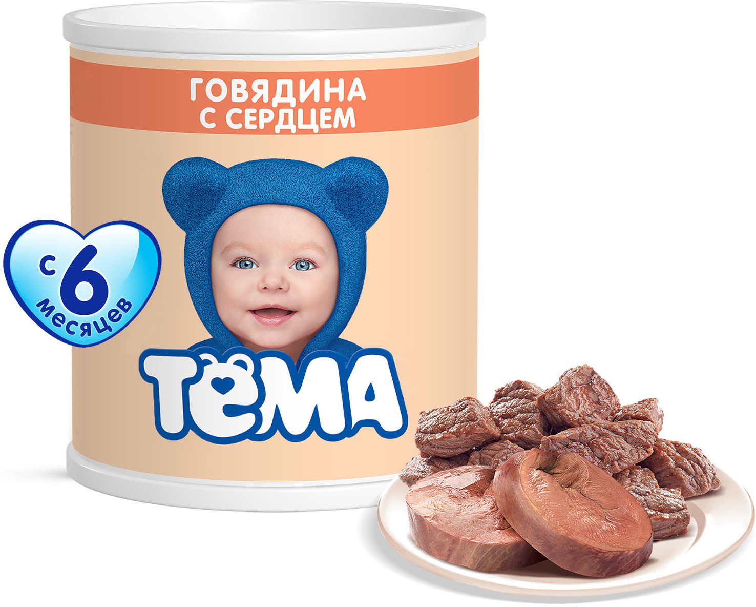 фото Тема пюре говядина с сердцем, 100 г