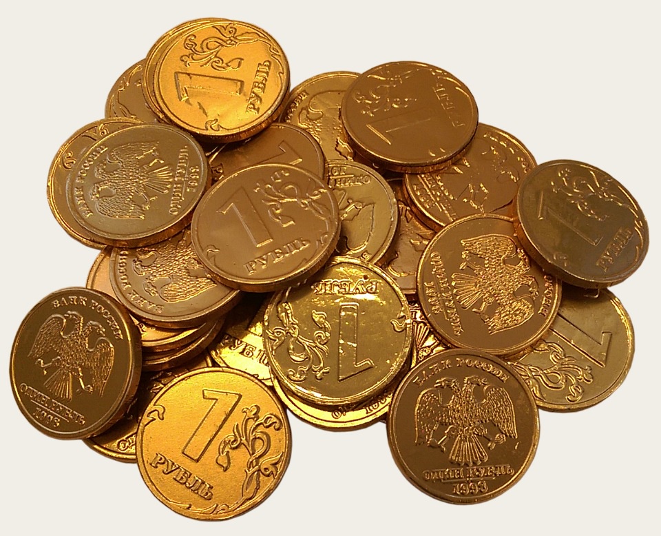фото Шоколадные монеты Кортес "1 Рубль", 100 шт по 6 г, пластиковая банка Ооо "кортес"