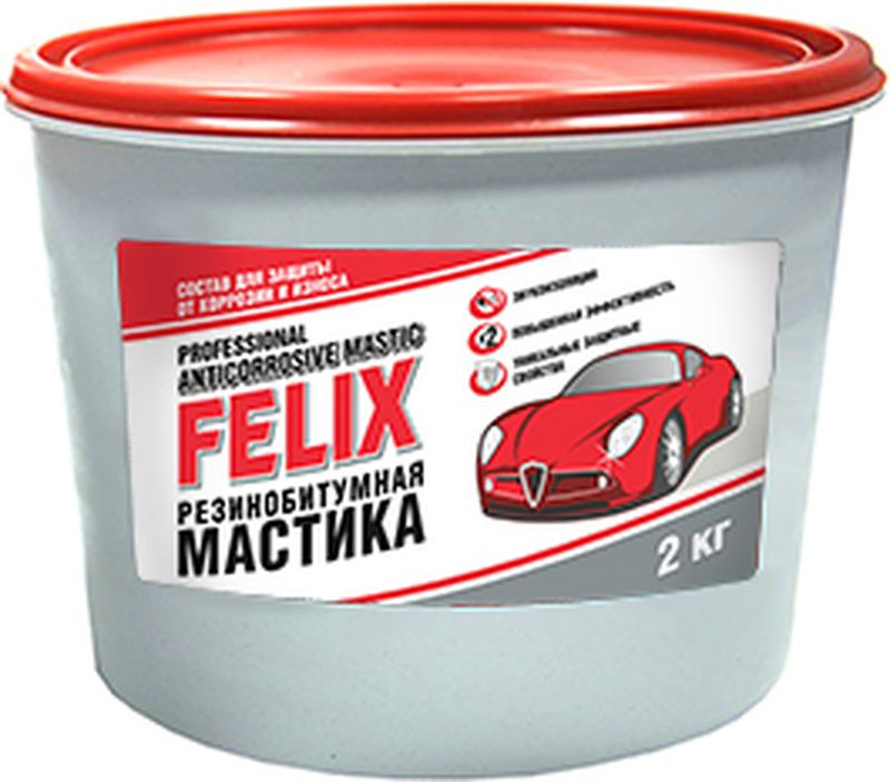 Антикоррозийная мастика Felix, резино-битумная, 411040081, 2 кг